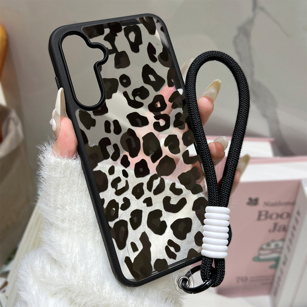 Phone Cases With Straps - Leopard Print Clear Phone Case For