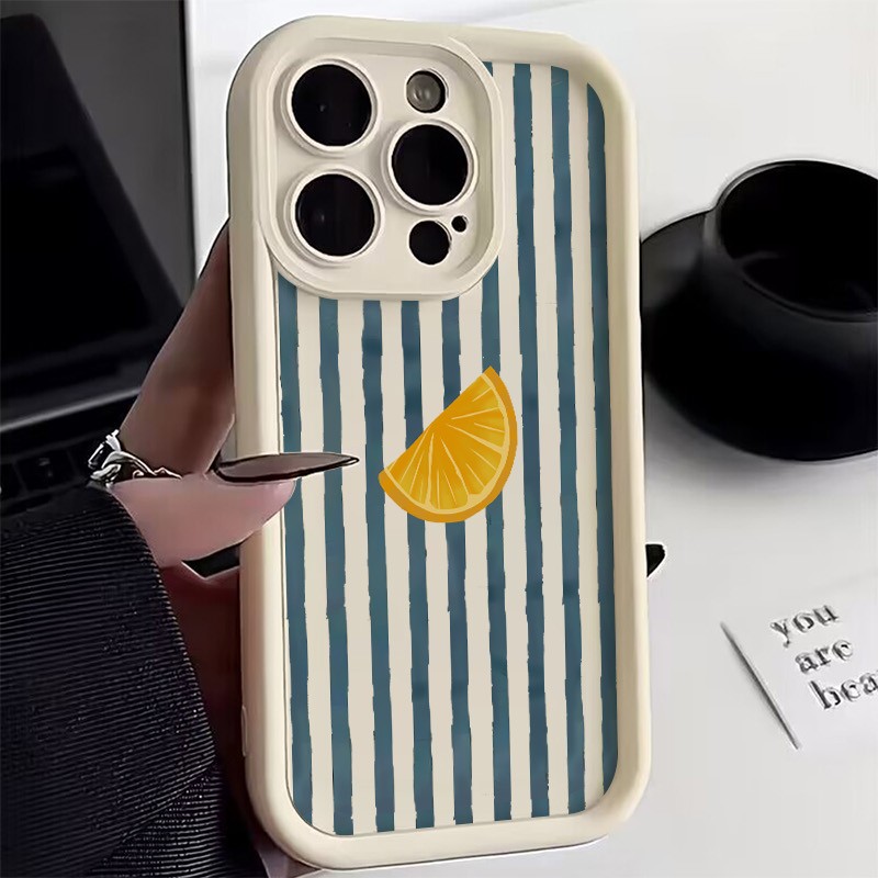 Phone Cases For Iphone 11 - Striped Lemon Slice Pattern Phone Case