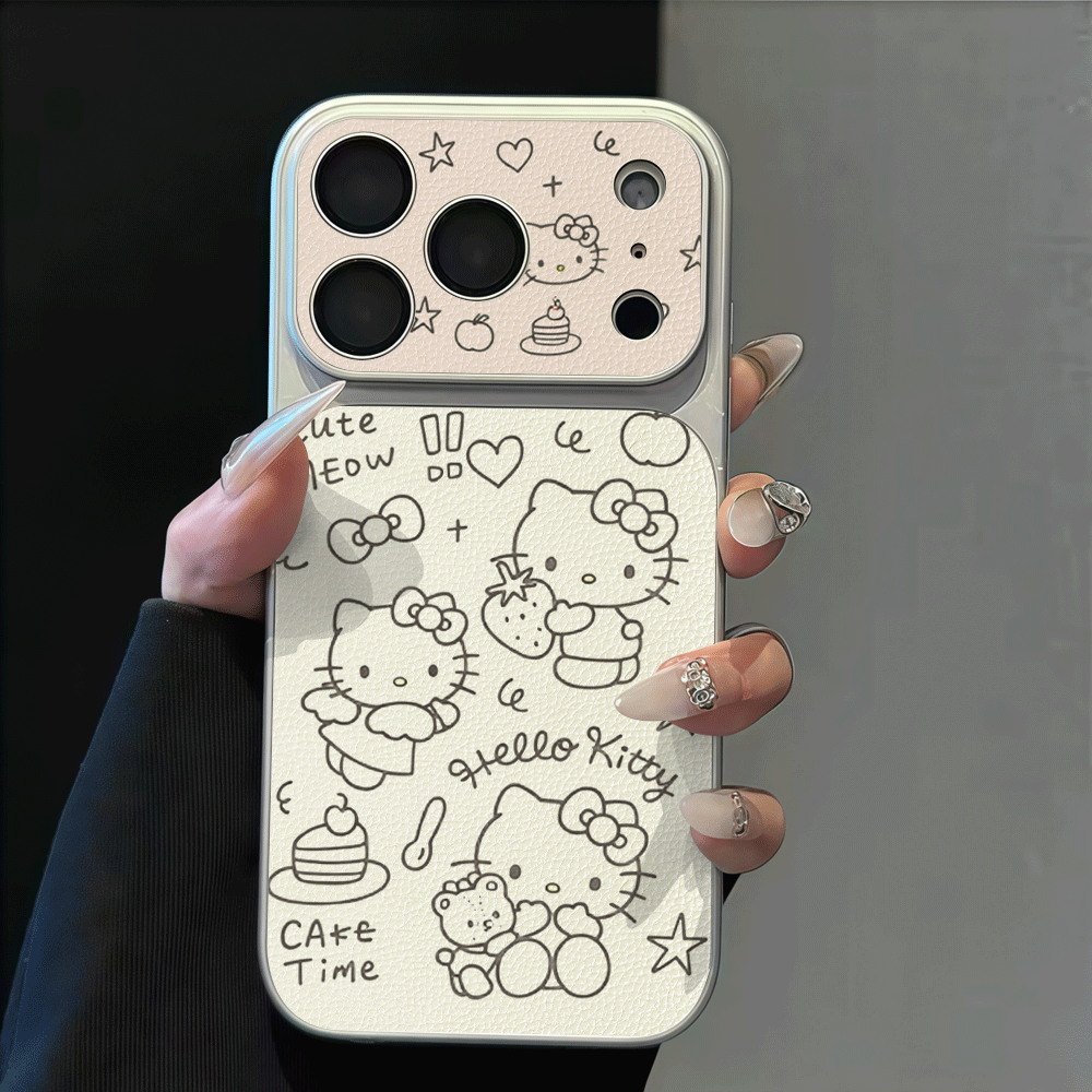 Phone Cases Art - Doodle Line Art Hello Kitty Phone