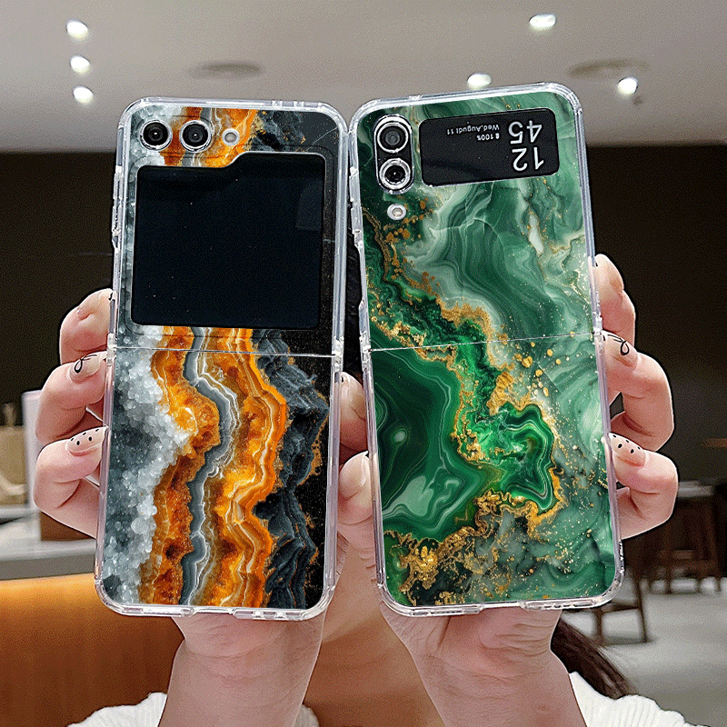 Phone Cases Art - Artistic Colorful Marble Texture Pattern Clear