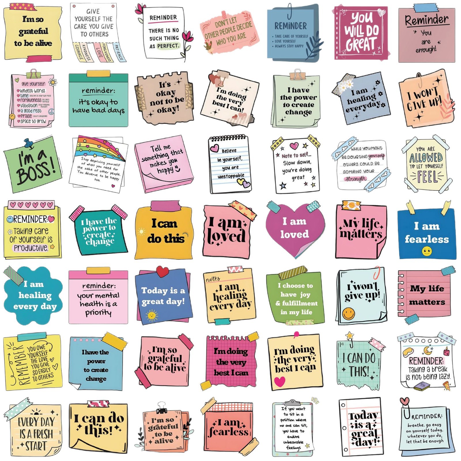 50PCS Self-Affirmation Hearten - огляд і ціна Phone Cases Quotes