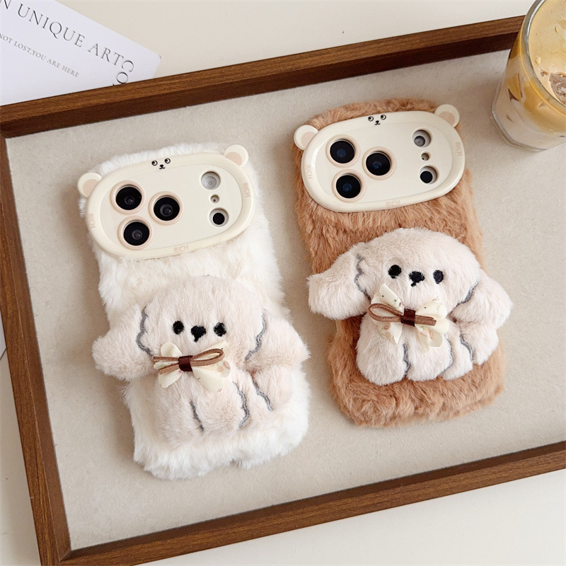 3D Cartoon Bowknot Puppy Warm  - огляд і ціна Phone Cases For Iphone 11