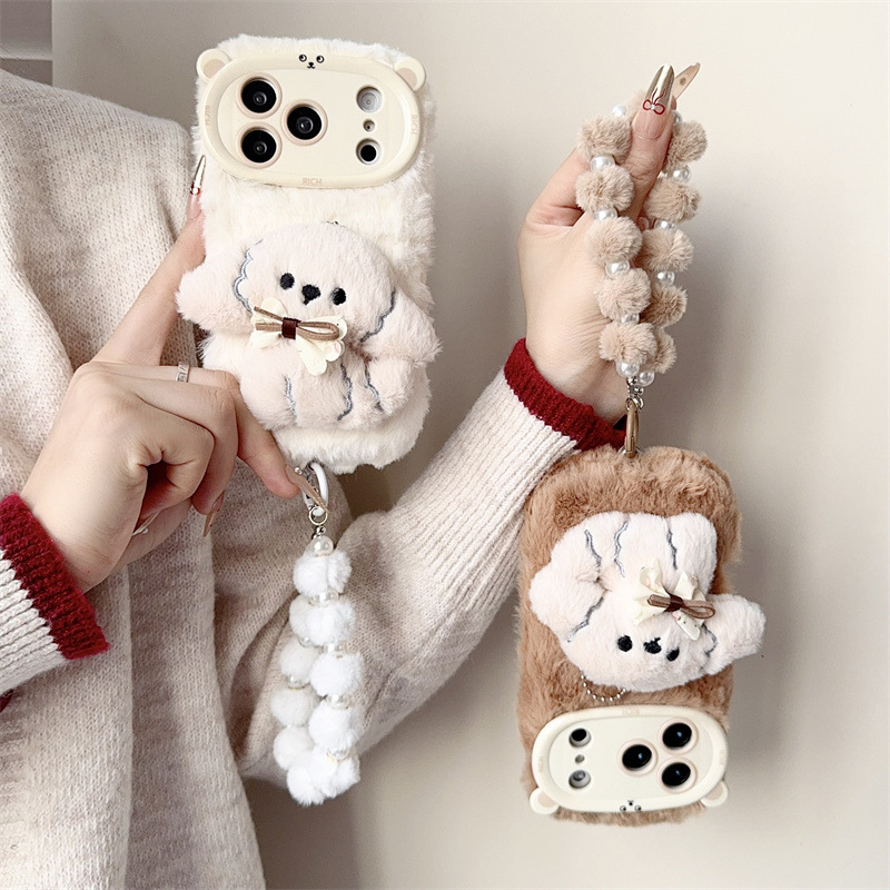 3D Cartoon Bowknot Puppy Warm  - огляд і ціна Phone Cases For Iphone 11