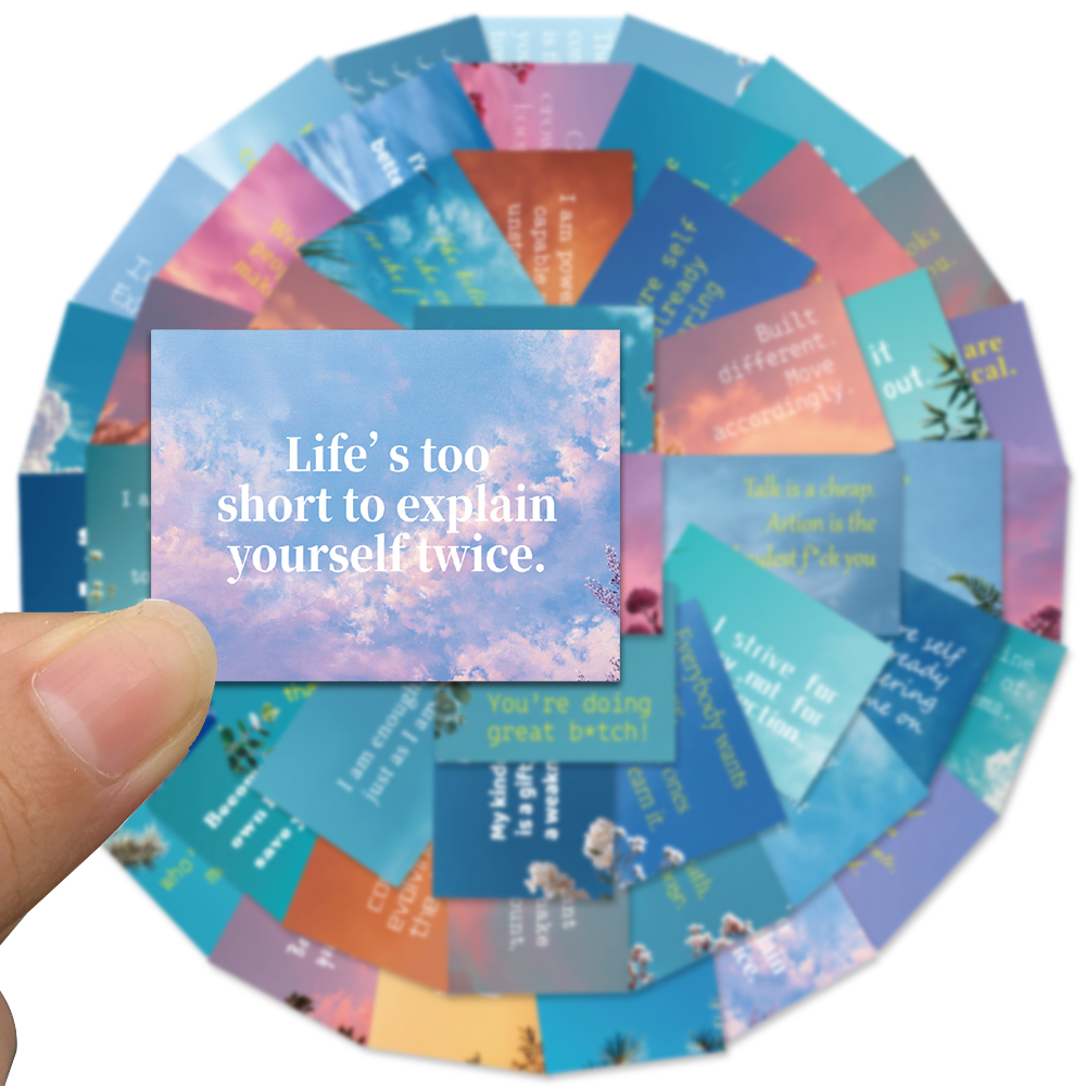 50pcs Positive Quotes Sticker  - огляд і ціна Phone Cases Quotes