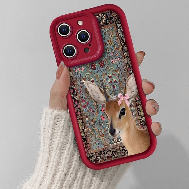 Wine Red Tapestry Deer Print C - огляд і ціна Phone Cases Red Deer
