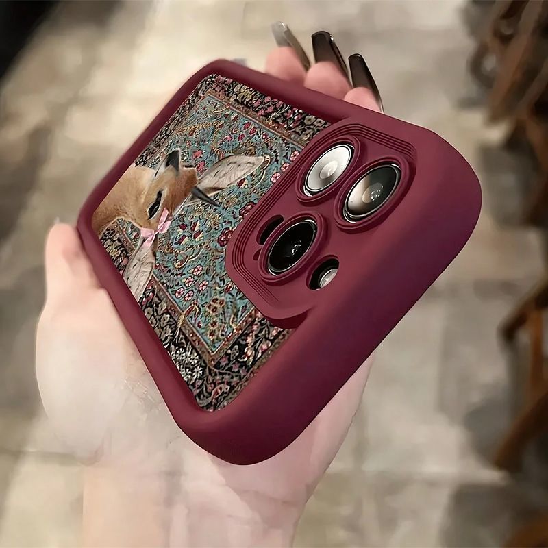 Wine Red Tapestry Deer Print C - огляд і ціна Phone Cases Red Deer