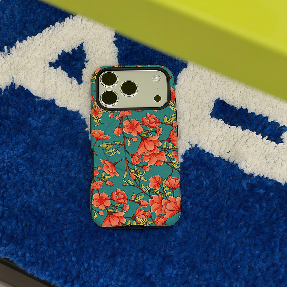 Teal Cherry Blossom Phone Case - огляд і ціна Phone Cases Cherry