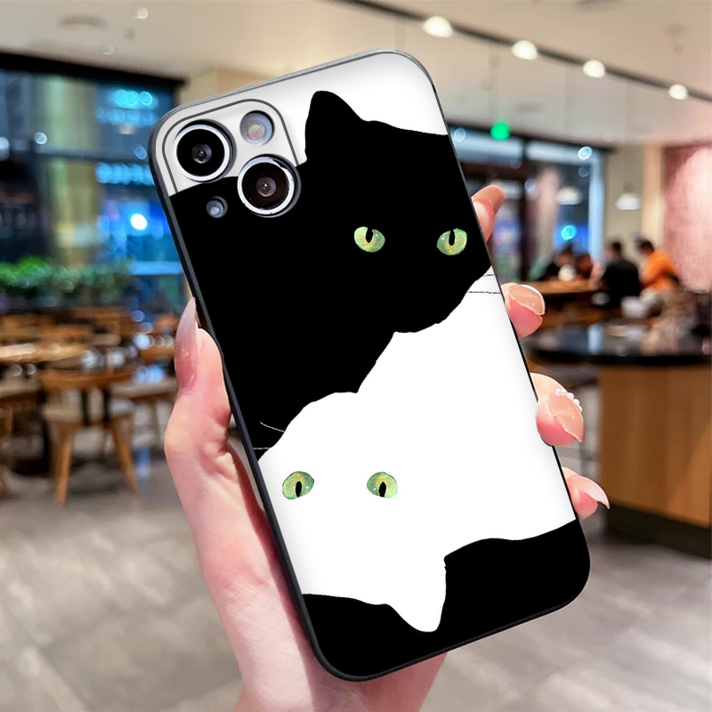 Cartoon Black White Cat Lovers - огляд і ціна Phone Cases For Motorola