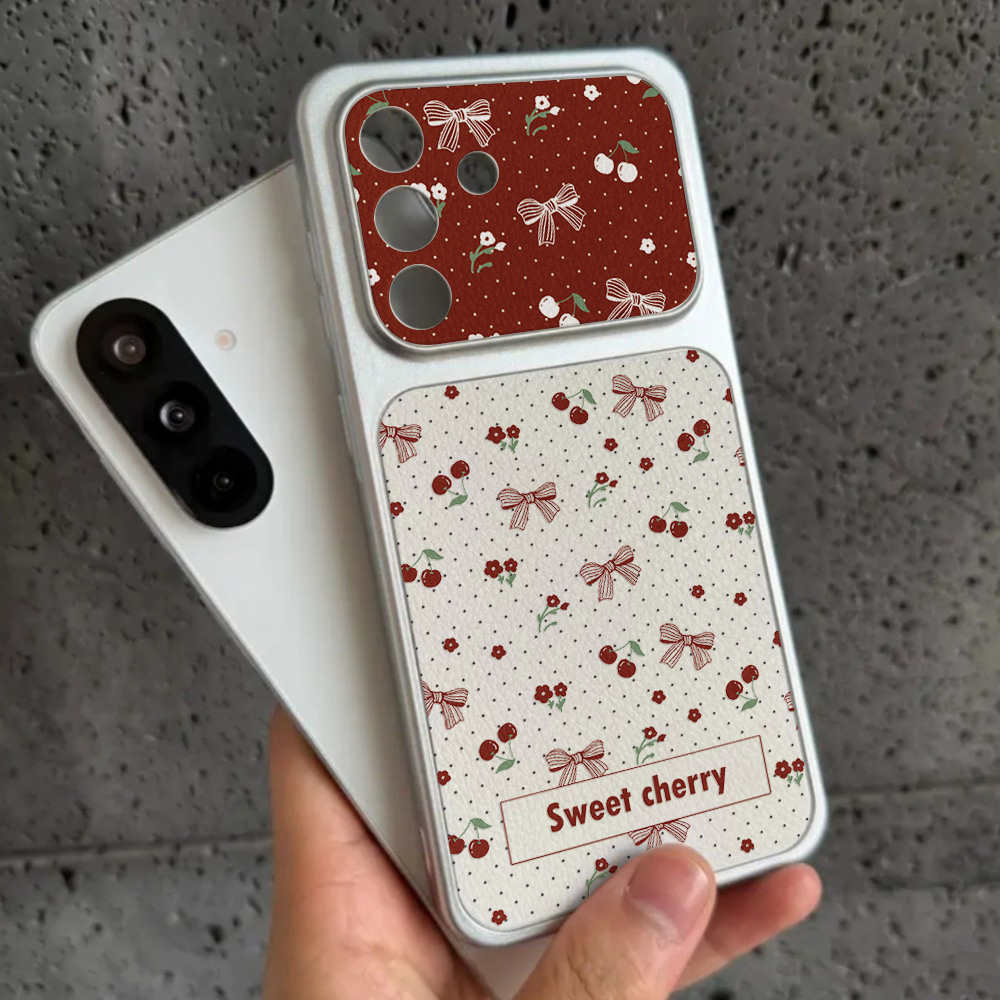 Red Cherry Bow And Flower Leat - огляд і ціна Phone Cases Cherry