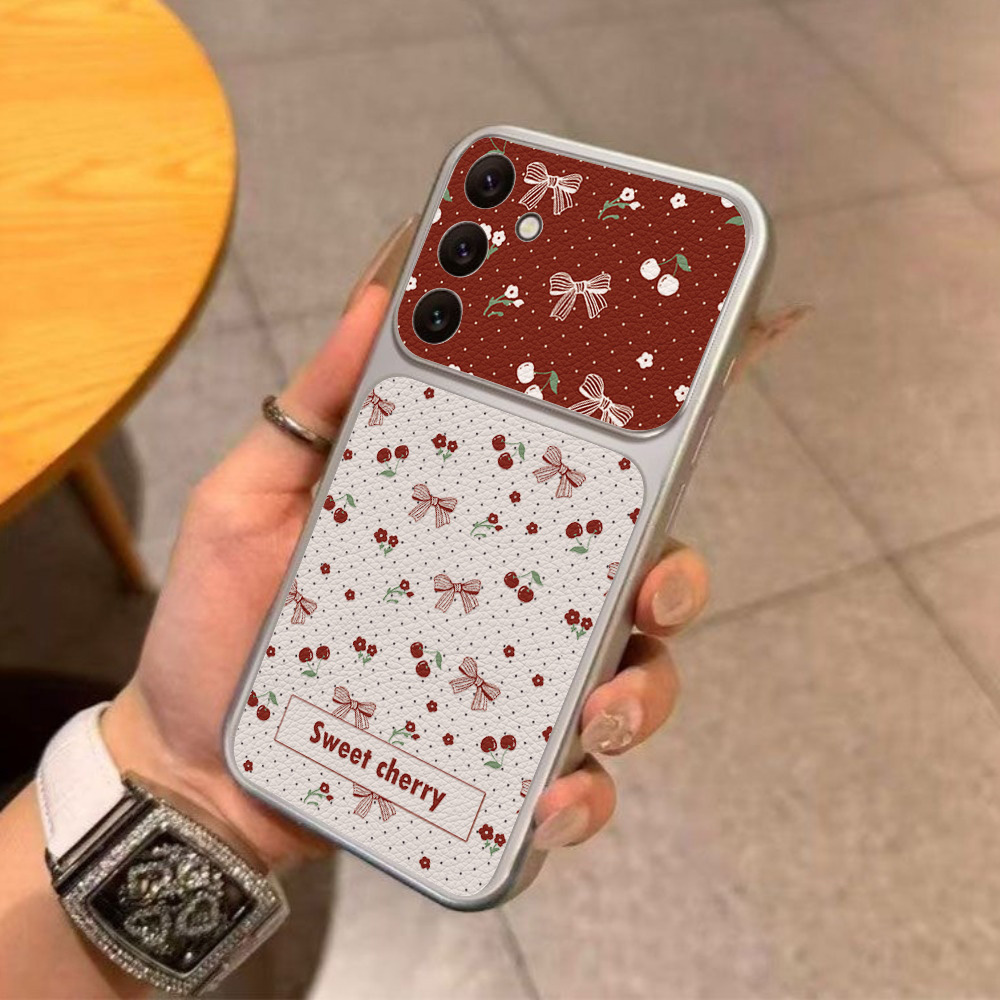 Red Cherry Bow And Flower Leat - огляд і ціна Phone Cases Cherry