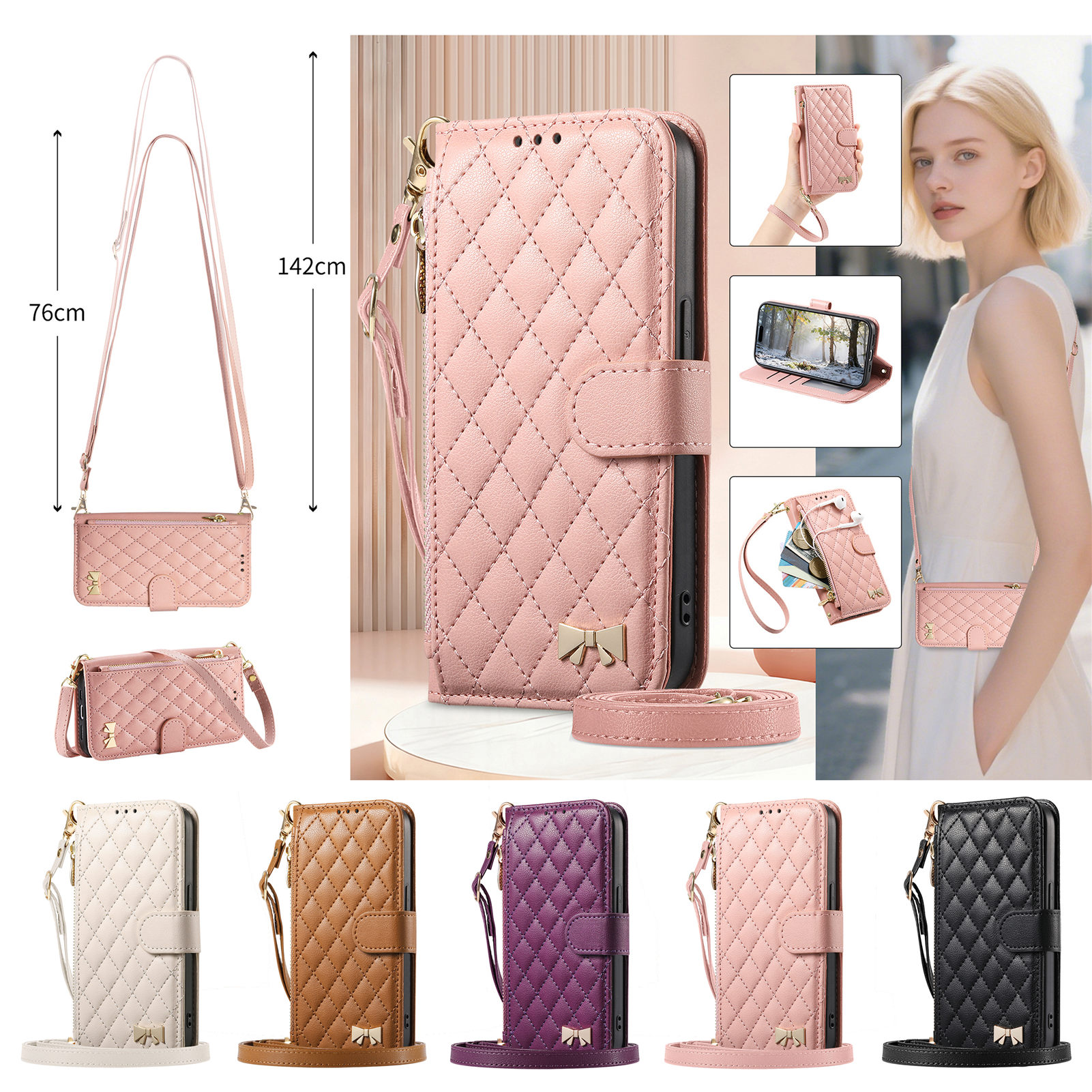PU Leather Crossbody Flip Wall - огляд і ціна Phone Cases With Straps
