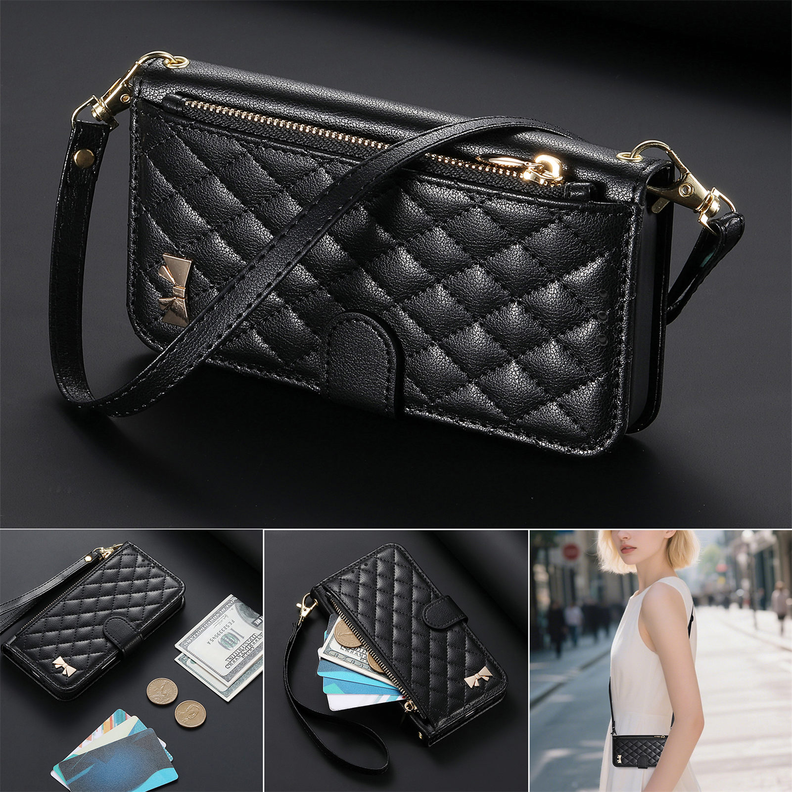 PU Leather Crossbody Flip Wall - огляд і ціна Phone Cases With Straps