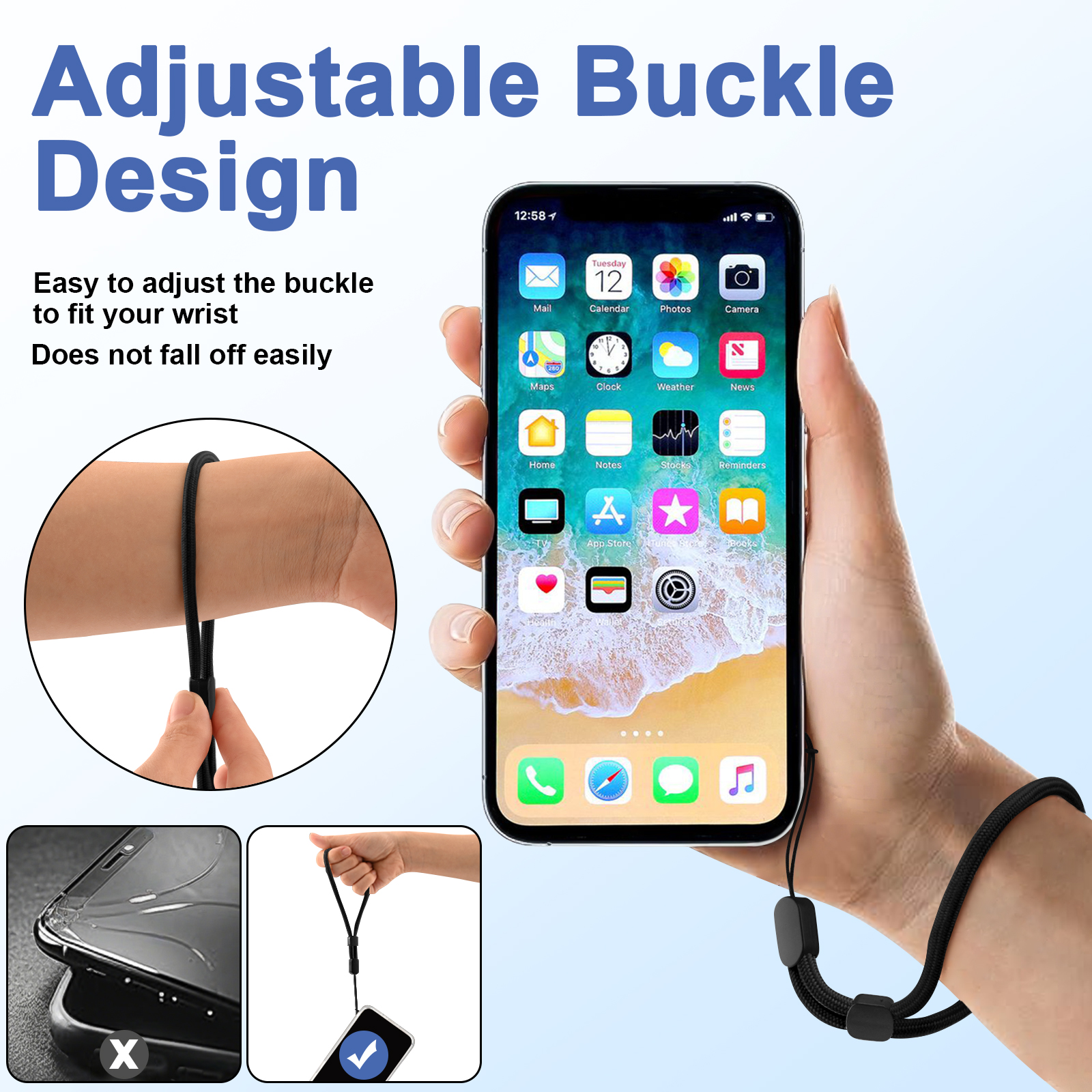 6Pcs/lot Hand Wrist Strap Lany - огляд і ціна Phone Cases With Straps