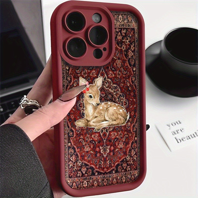 Vintage Red Floral Deer Patter - огляд і ціна Phone Cases Red Deer