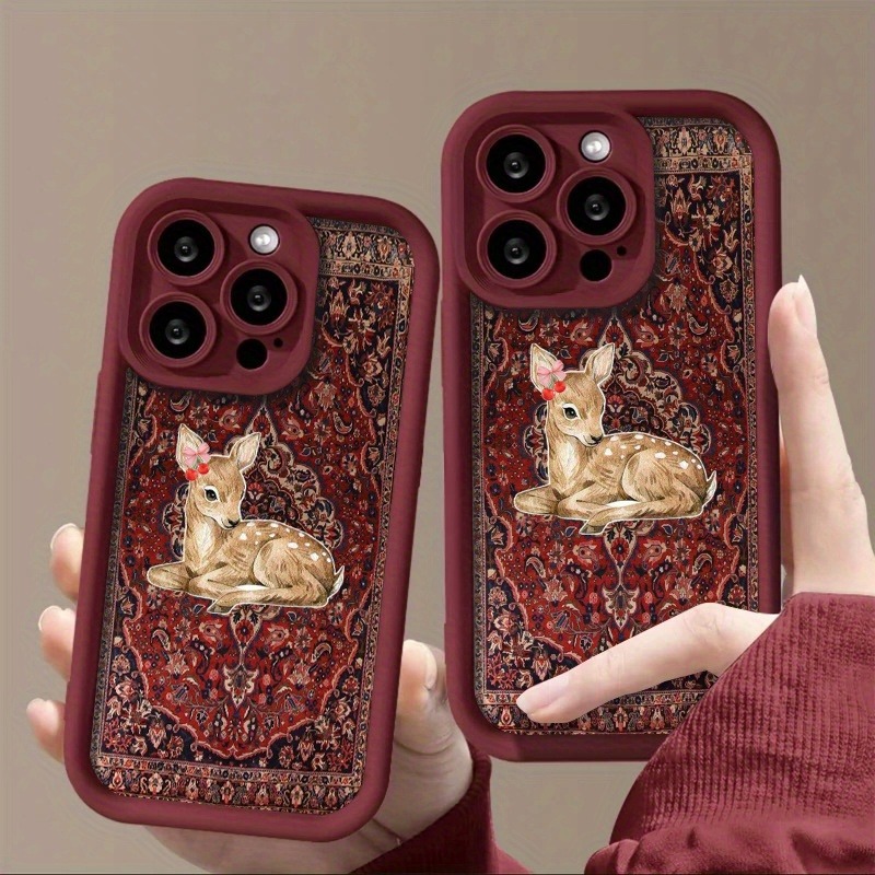 Vintage Red Floral Deer Patter - огляд і ціна Phone Cases Red Deer