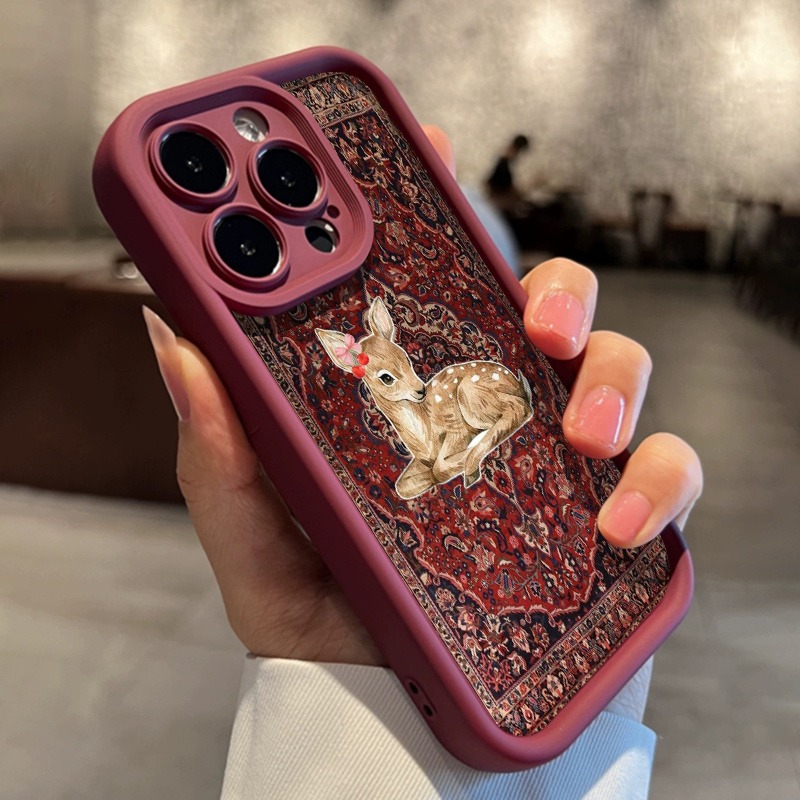 Vintage Red Floral Deer Patter - огляд і ціна Phone Cases Red Deer
