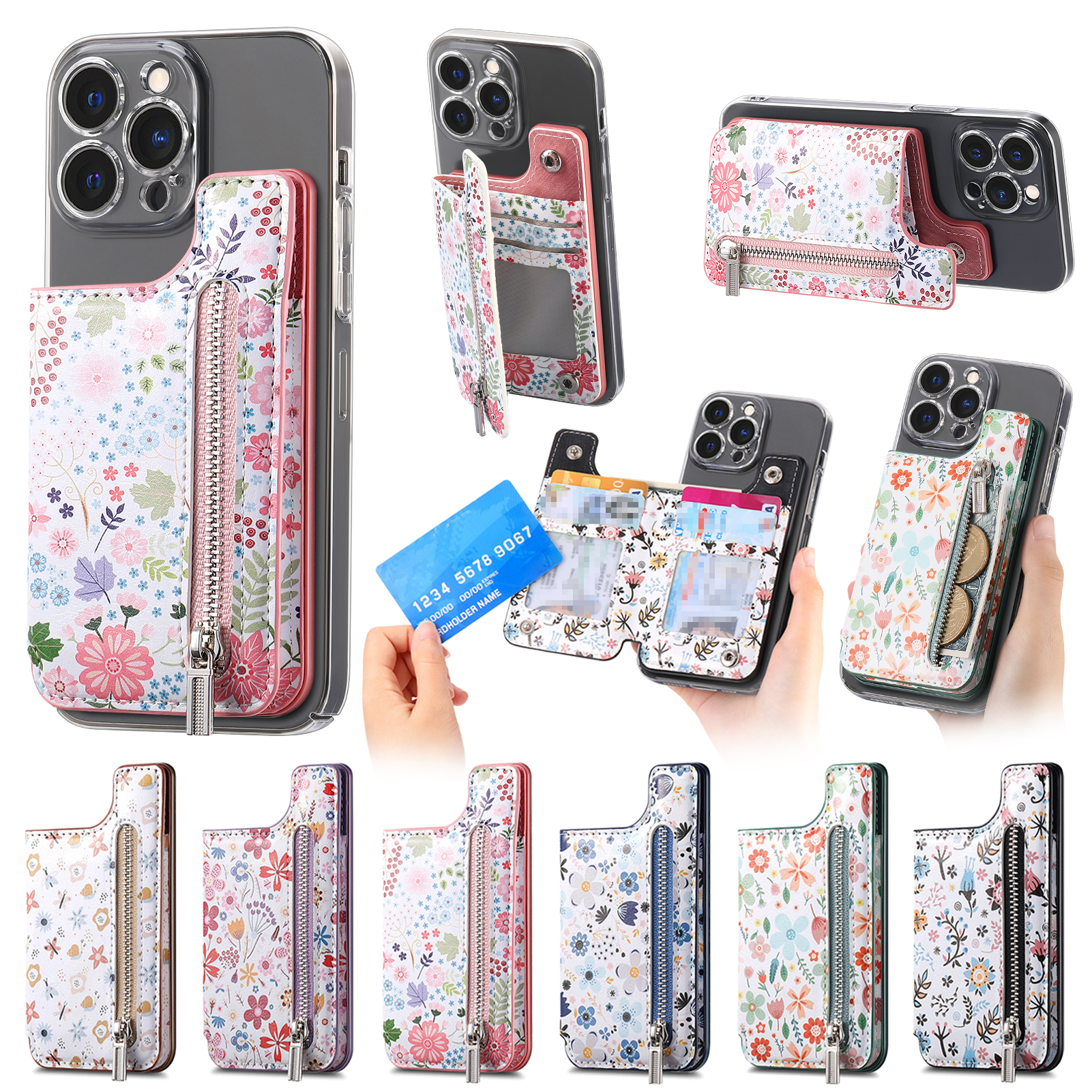 1Pc Flower Painted Phone Case  - огляд і ціна Phone Cases With Wallet On Back