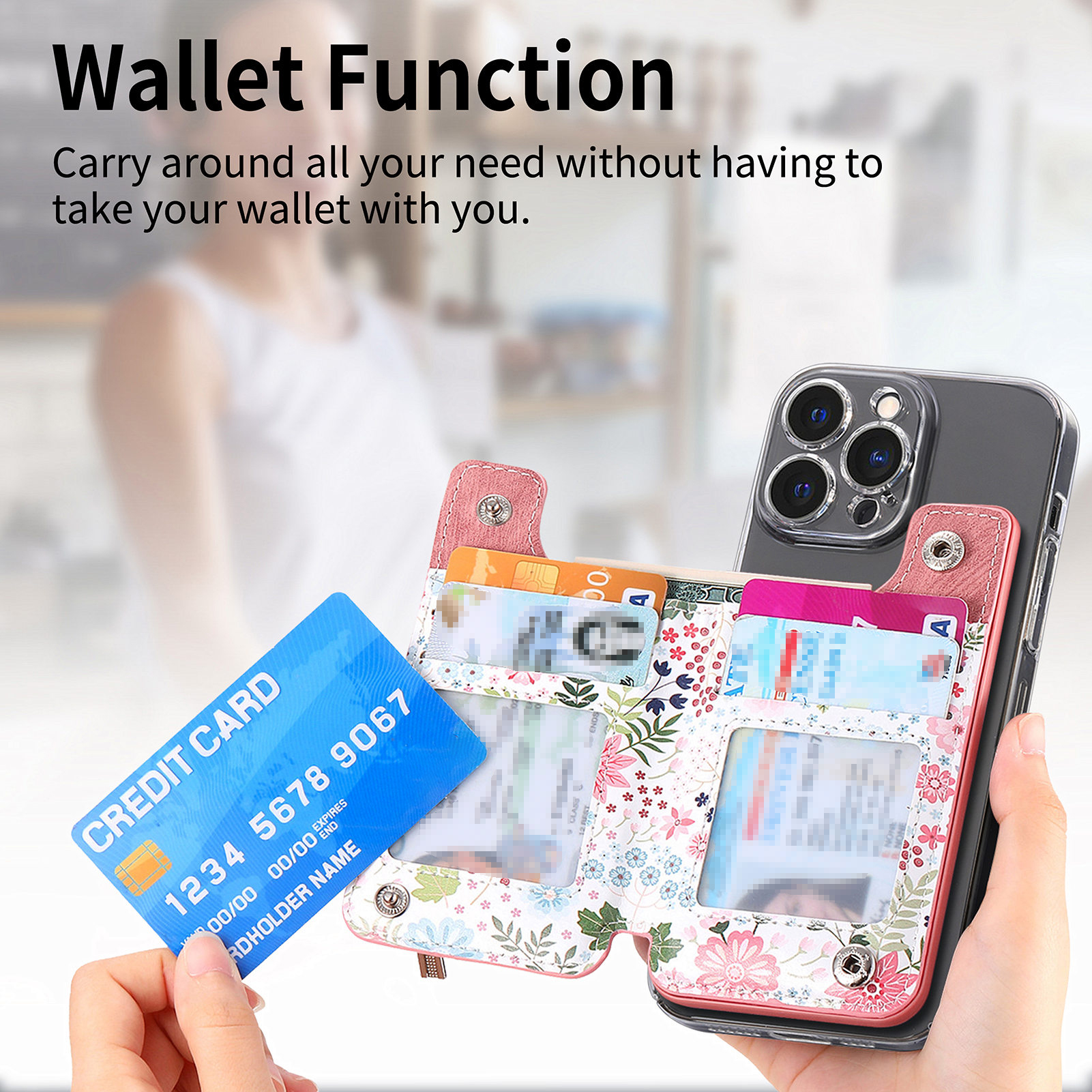 1Pc Flower Painted Phone Case  - огляд і ціна Phone Cases With Wallet On Back