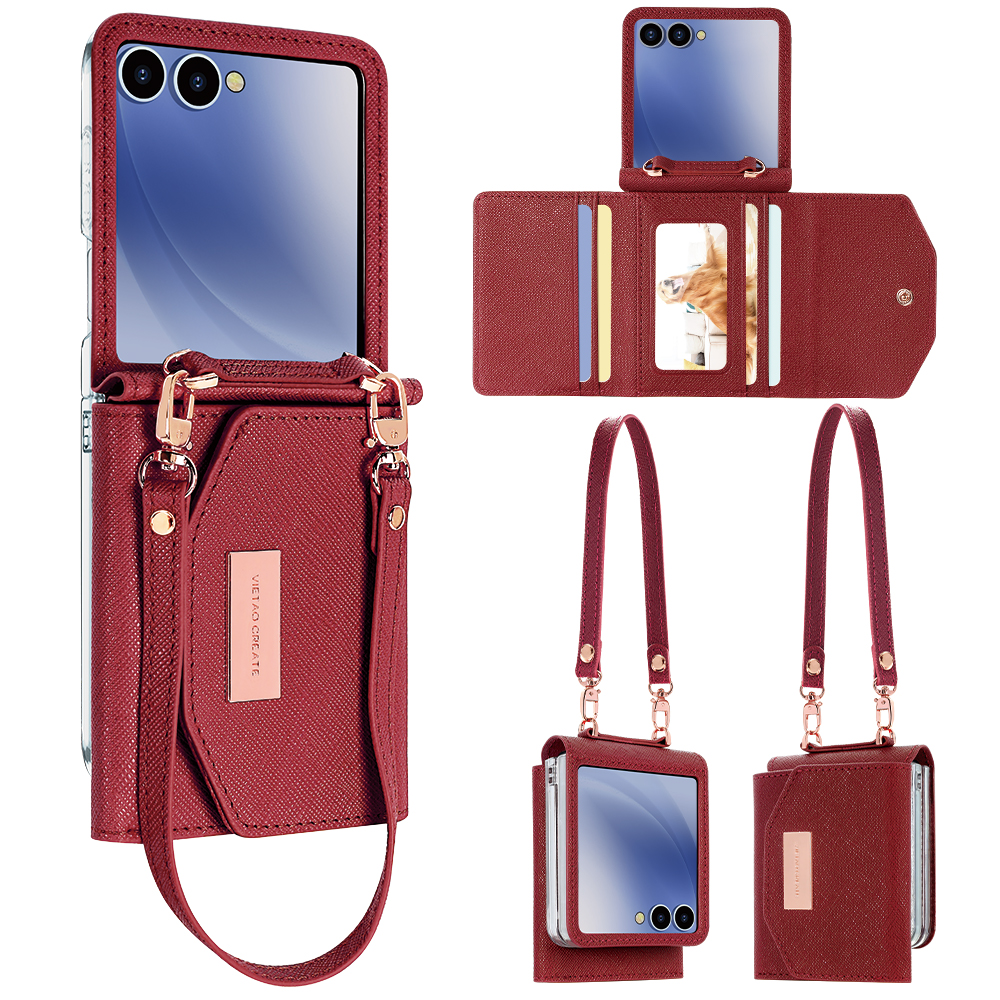 VIETAO Dark Red PU Leather Wal - огляд і ціна Phone Cases With Straps