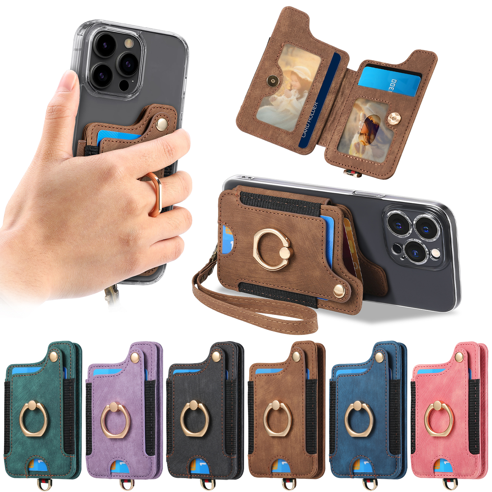 Finger Ring Phone Case Card Ho - огляд і ціна Phone Cases With Wallet On Back