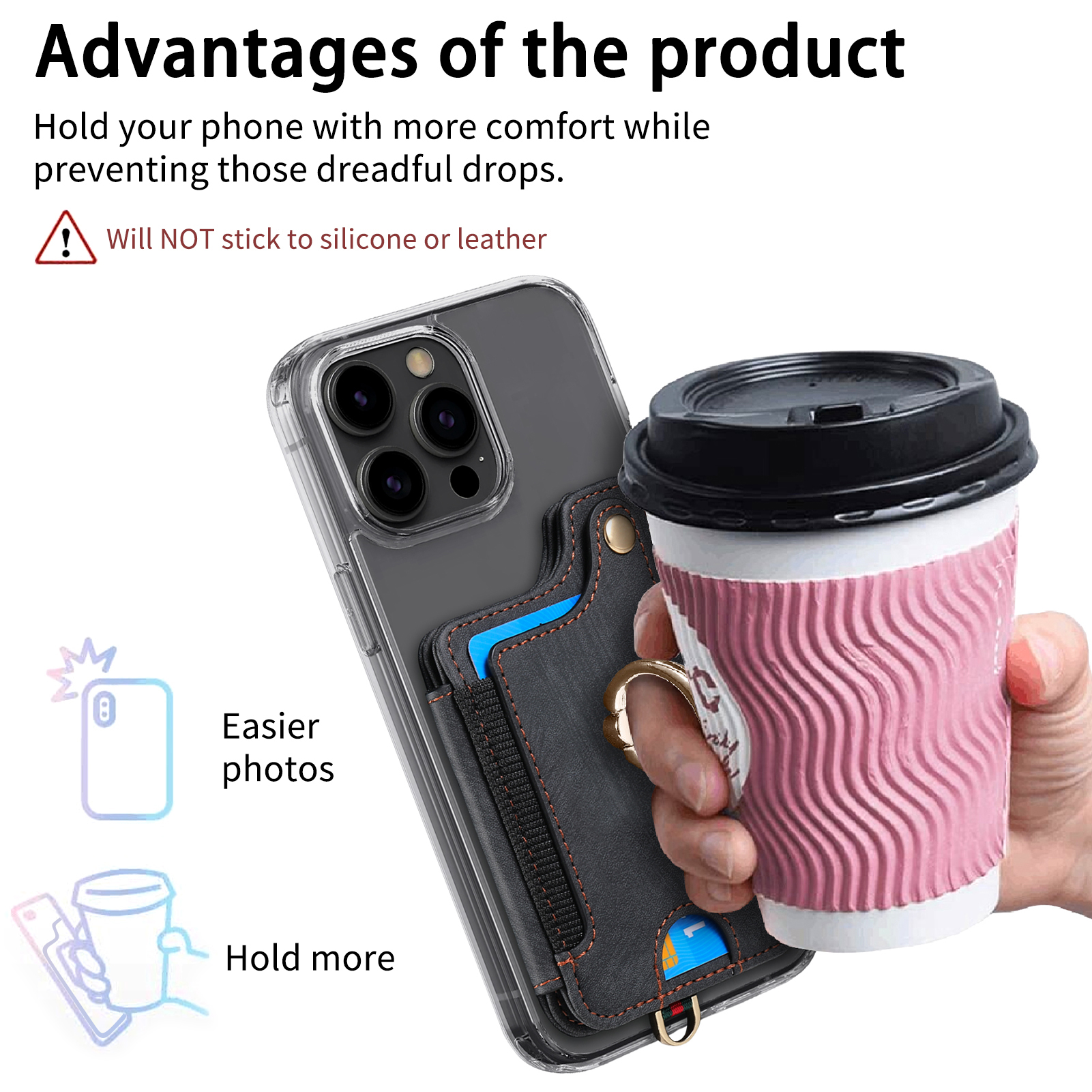 Finger Ring Phone Case Card Ho - огляд і ціна Phone Cases With Wallet On Back