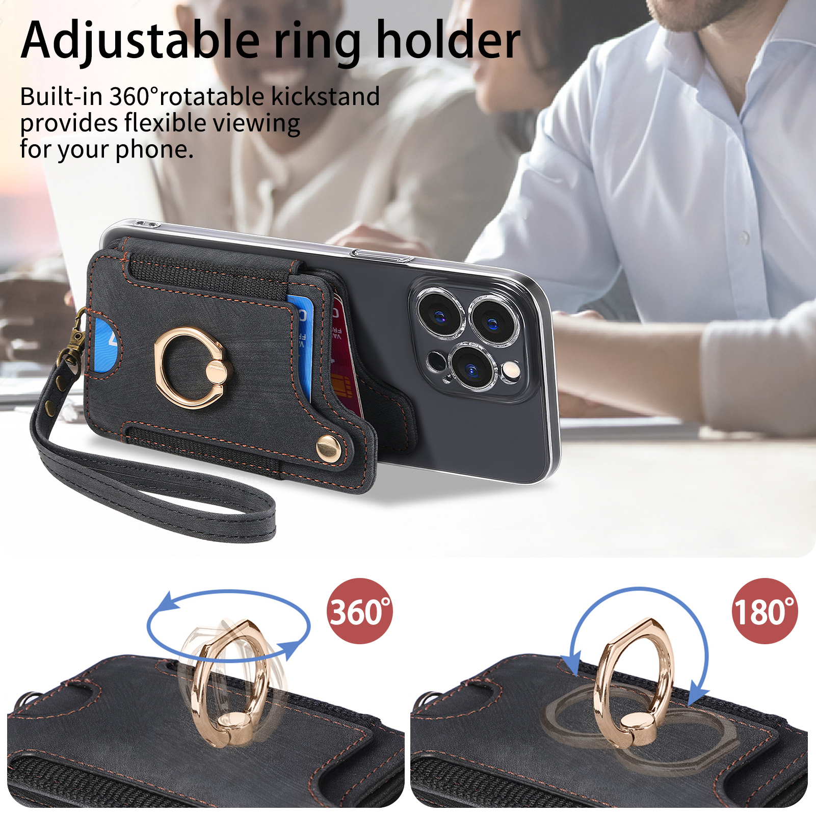 Finger Ring Phone Case Card Ho - огляд і ціна Phone Cases With Wallet On Back
